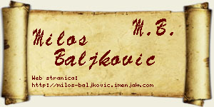 Miloš Baljković vizit kartica